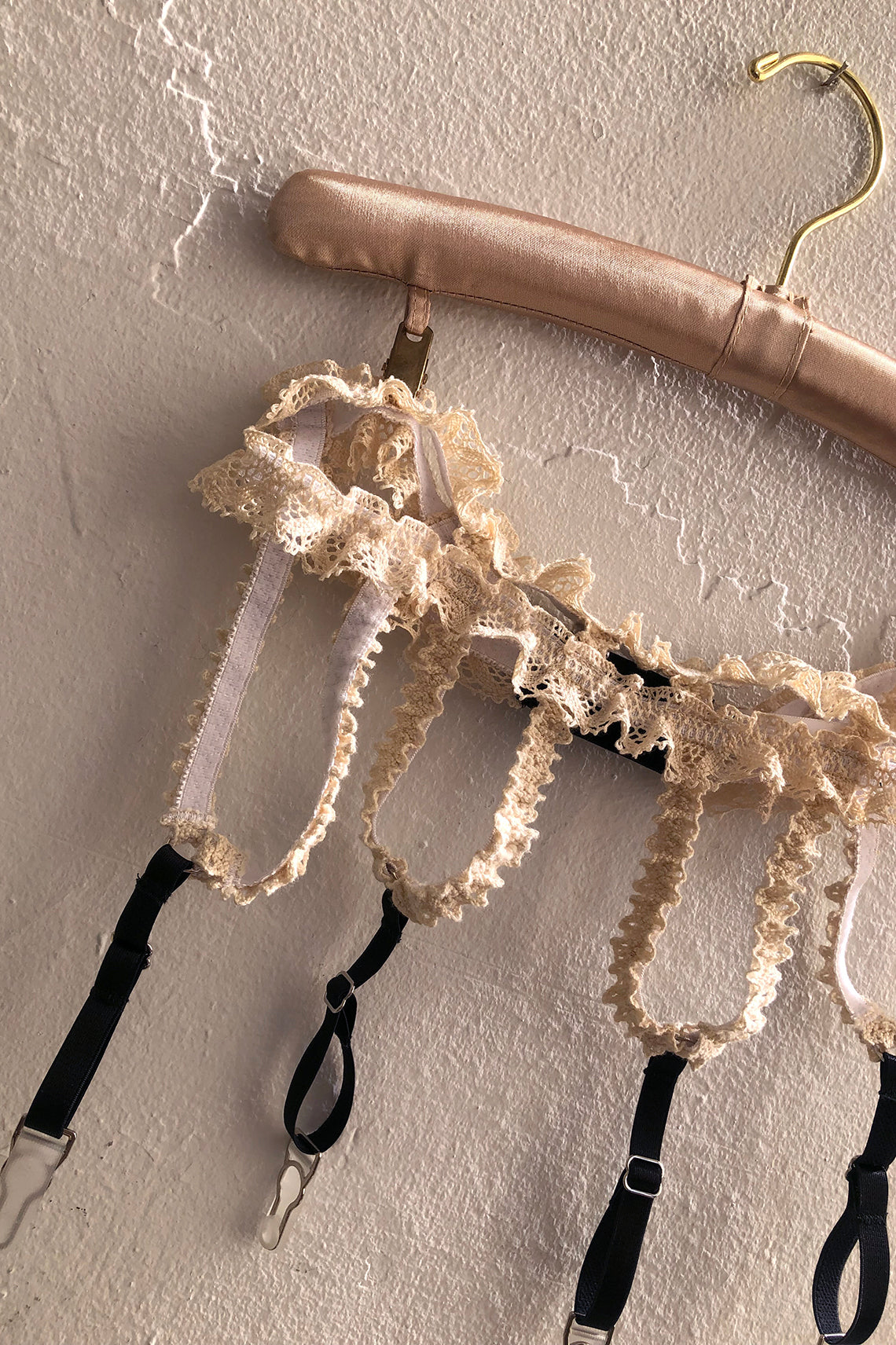LAST ONE Adorella Cage Garter Belt in Vintage Crochet Lace | Clare Bare LAST ONE Adorella Cage Garter Belt in Vintage Crochet Lace | Clare Bare