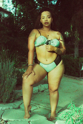 Cardamine Bralette in Upcycled Vintage Blue Floral