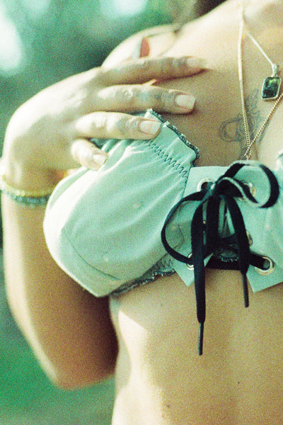 Cardamine Bralette in Upcycled Vintage Blue Floral