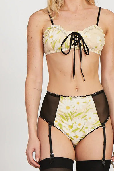 Cardamine Lace Up Bralette + Garter Short Mystery Set