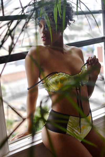 LOW STOCK Cardamine Bralette in Greener Grass Vintage Fabric