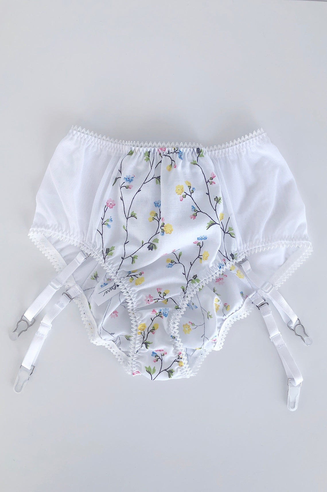 Cardamine Lace Up Panty in Upcycled Vintage Flower Branch