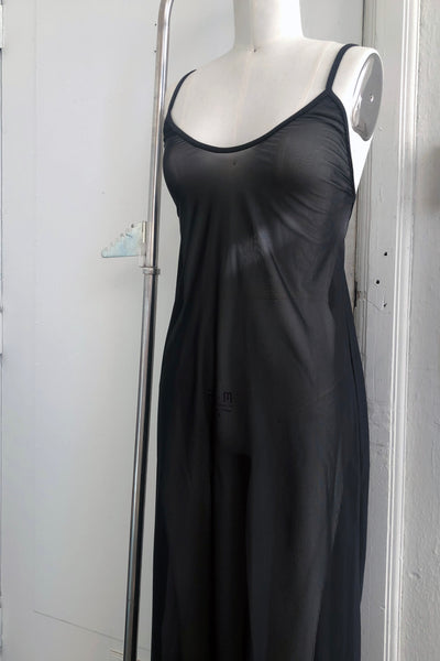 Lucid Slip Dress in Sheer Recycled Mesh Clare Bare