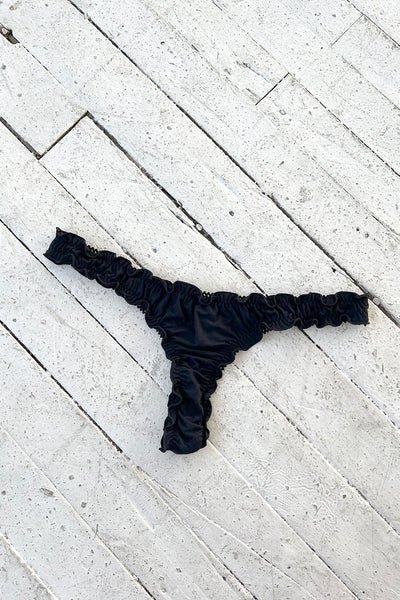 Oleander Thong in Black Tencel Modal Jersey