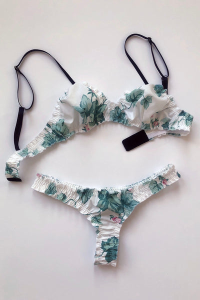 Mystery Print Oleander Thong Set