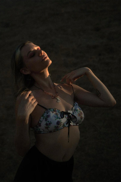 LOW STOCK Cardamine Lace Up Bralette in Original Rose