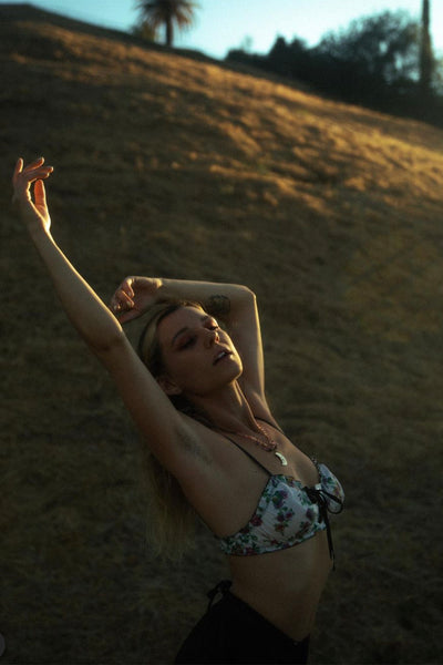 LOW STOCK Cardamine Lace Up Bralette in Original Rose