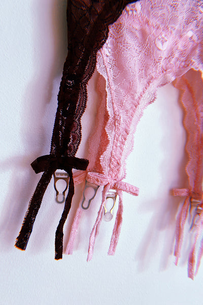 Rosehip Garter Tank in Two Toned Lace